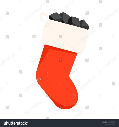 Christmas Stocking Coal Icon Clipart Image Stock Vector Royalty Free Shutterstock