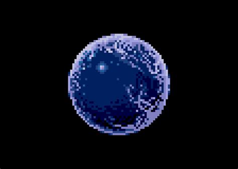 Space Planet Pixels Pixel Art Black Background Blue