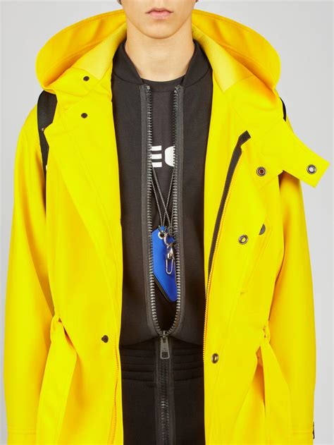 Neil Barrett Waterproof Rubber Hooded Raincoat In Yellow For Men Lyst