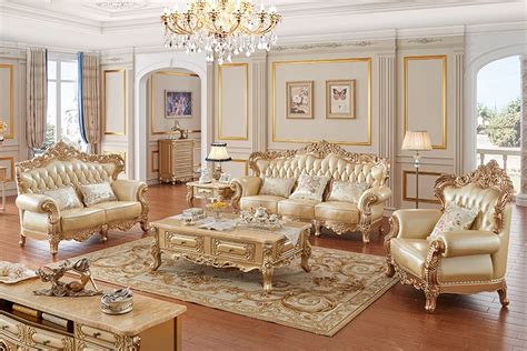 Classic Italian Royal Gold Carved Furniture Living Room Sofa Set Luxury