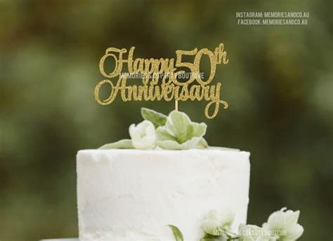 These are a bit larger and would be best suited on a large size cupcake size. Happy 50th Anniversary Cake Topper - Anniversary Topper, Wedding Anniversary, Ma | Memories & Co ...
