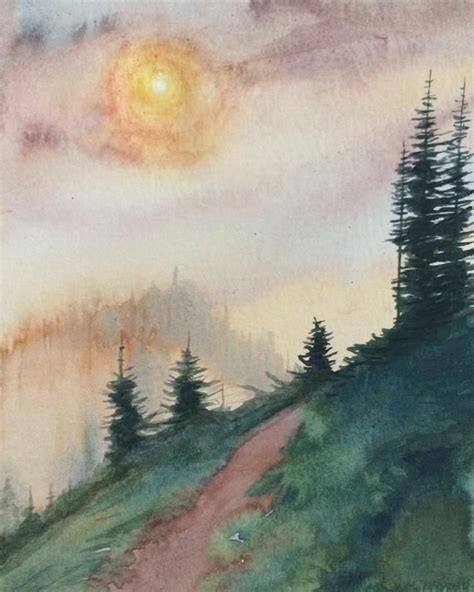 Pacific Northwest Landscape Painting Bandera Mountain Cascades