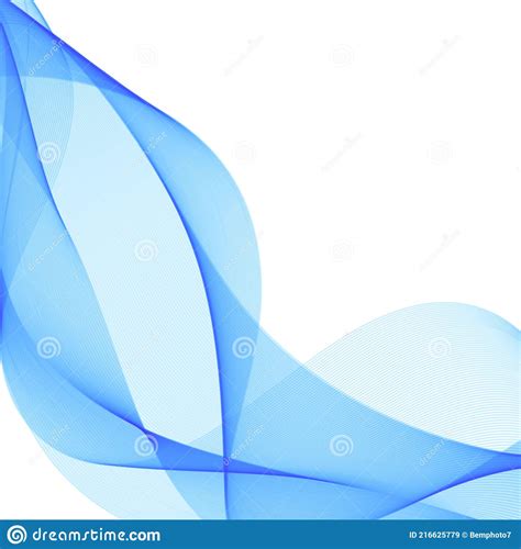 Abstract Blue Wavy Lines On White Background Vector Stock Vector