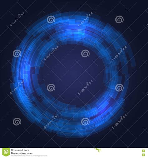 Abstract Technology Blue Circles Background Vector Stock Vector