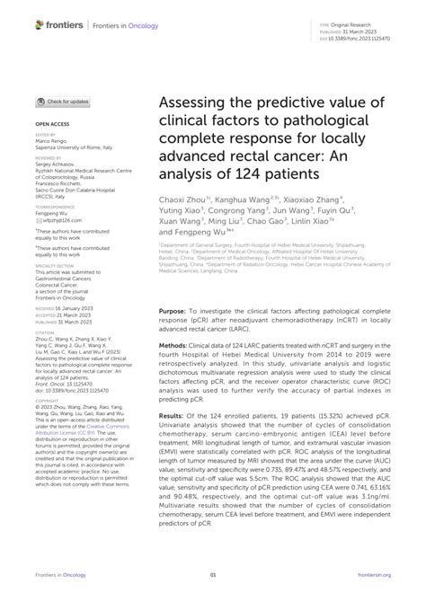 Pdf Assessing The Predictive Value Of Clinical Factors To