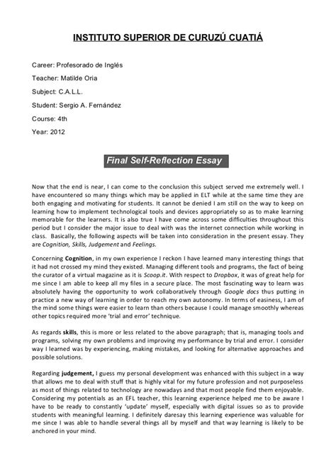 Self Reflection Paper 50 Best Reflective Essay Examples Topic