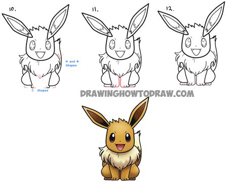 How To Draw Eevee From Pokemon With Easy Step By Step Drawing Tutorial