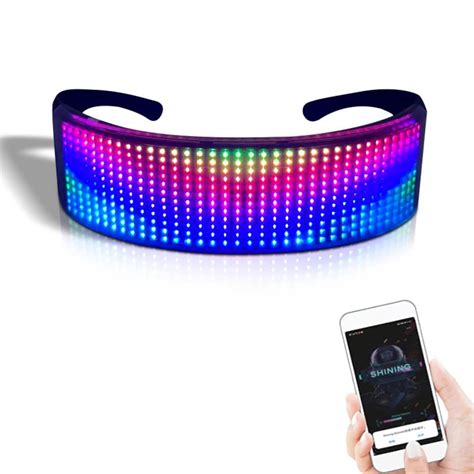 Buy Led Full Color Glasses Bluetooth Light Up Luminous Glasses App Control Programmable Diy
