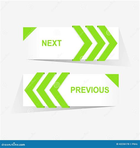 Vector Previous And Next Navigation Buttons For Custom Web Design Stock