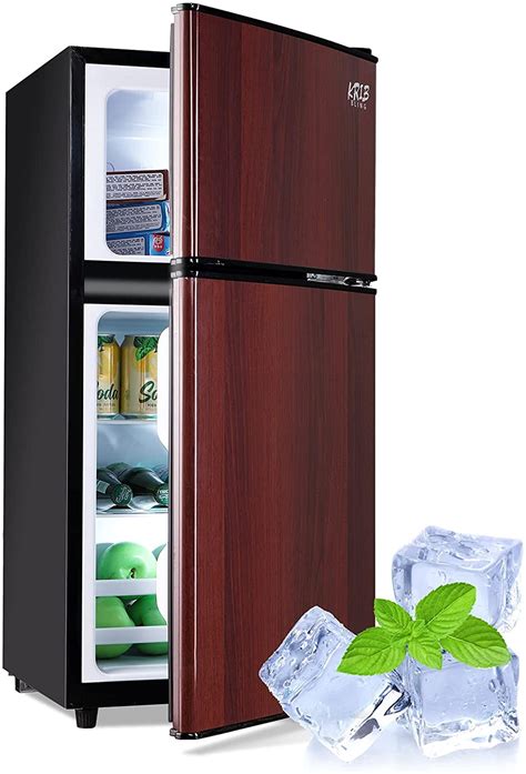 Krib Bling Compact Refrigerator 3 5 Cu Ft Mini Fridge With Freezer With Removable Glass Shelves