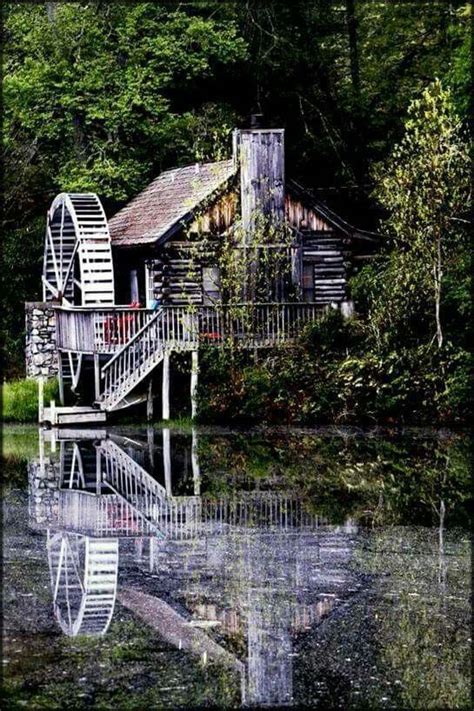 Pin By Angel Shurley On Log Cabins Water Wheel Architecture