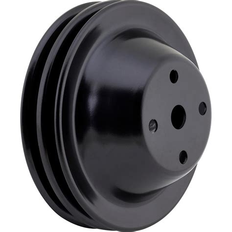 Double Groove Sb Chevy Long Water Pump Pulley Black
