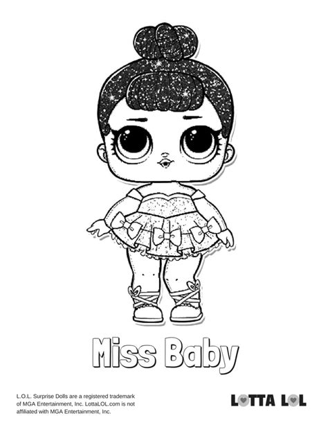 Miss Baby Glitter Lol Surprise Doll Coloring Page Lotta Lol