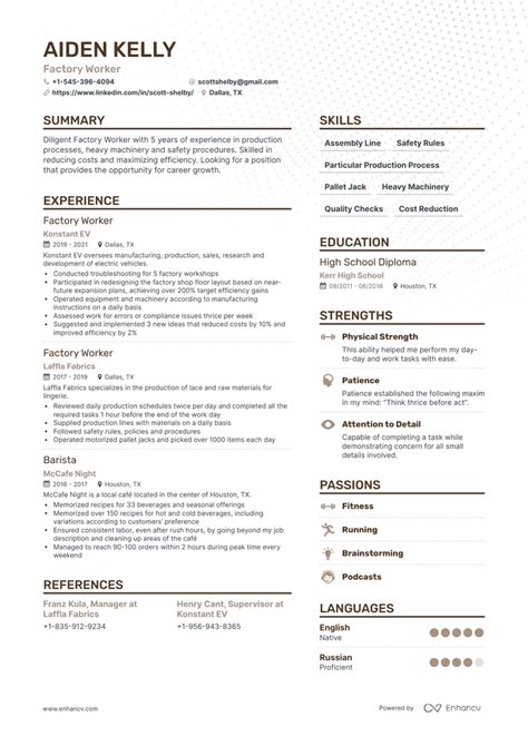 3 Factory Worker Resume Examples And Guide For 2024