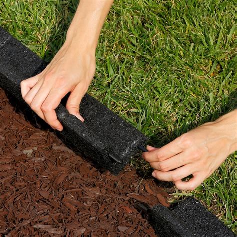 Rubberific 4 Ft X 3 In Black Rubber Landscape Edging Section In The