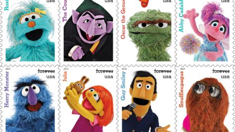 Checa Los Timbres Postales Conmemorativos Por Los 50 Años De Plaza Sésamo Sesame Street Stamp