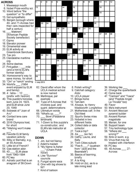 Daily Free Printable Crossword Puzzles Mirroreyes Free Printable