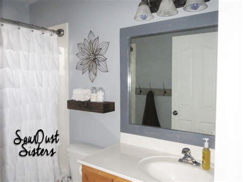 In this post, i'll show you how to diy a bathroom mirror frame the easy. DIY Stick-On Mirror Frame - Sawdust Sisters