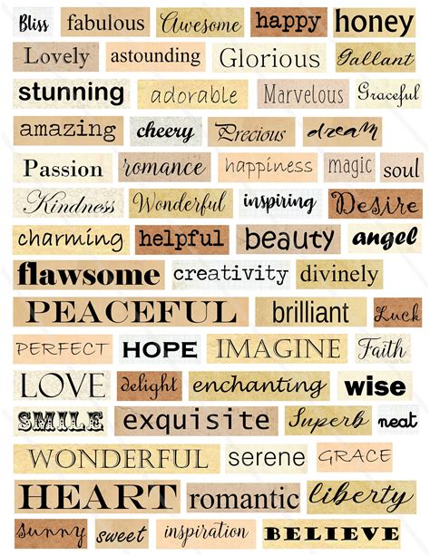 Printable Phrases Words Quotes Kit Digital Collage Sheet Inspirational Hot Sex Picture