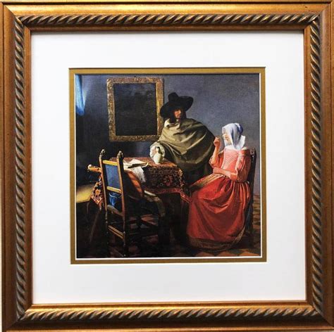 Johannes Vermeer The Glass Of Wine Framed Art Print Etsy