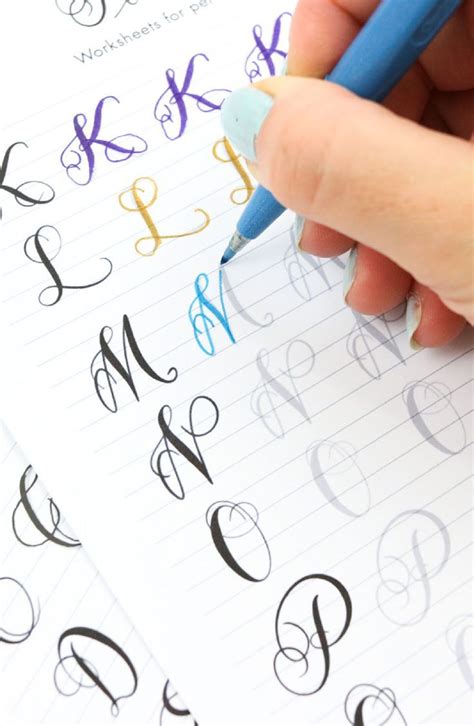 Small Flourish Capital Letters Alphabet Calligraphy Worksheets Brush