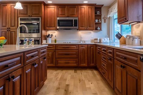 A Feature Rich Kitchen With Luxury Cherry Cabinets — Founder S Choice Cabinets Countertops