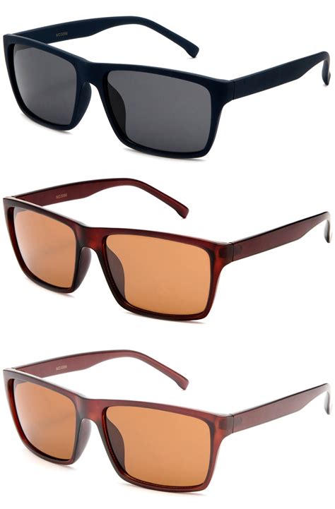 Fashion Squared Sunglasses Uv Protection For Men Brown Matt