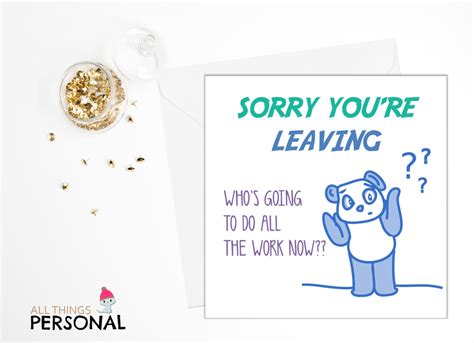 Funny Sorry Your Leaving Card Congratulations On Your New Etsy