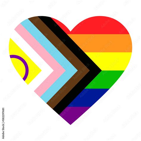 Vetor De Pride Heart Vector Lgbtq Pride Flag Heart Illustration Love Heart Shape With Lgbtqia