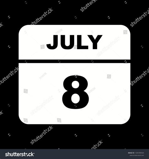 July 8th Date On A Single Day Calendar Royalty Free Stock Photo