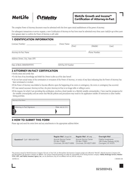 Metlife Power Of Attorney Fill Out And Sign Printable Pdf Template