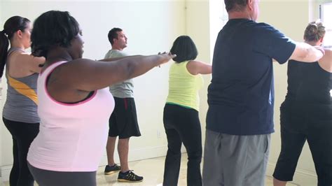 Fitness Instructor In Exercise Class For Overweight People 4y0aa6oy D