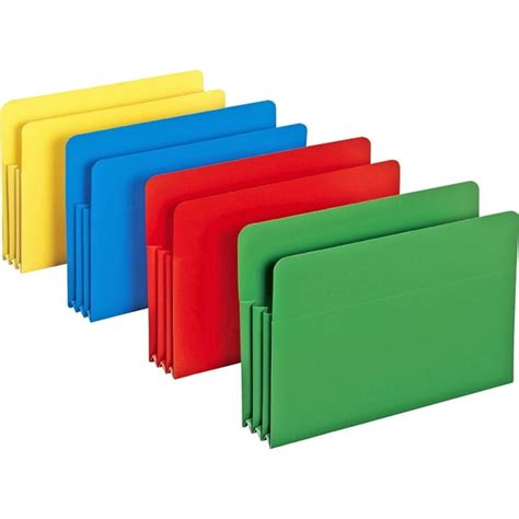Smead Inndura Poly Expanding File Pockets Blue Green Red Yellow 4