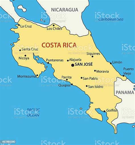 Republic Of Costa Rica Vector Map Stock Illustration Download Image