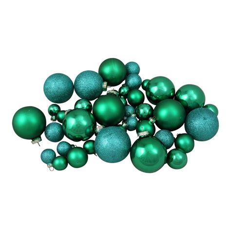 40ct green 2 finish multiple size glass ball christmas ornaments michaels