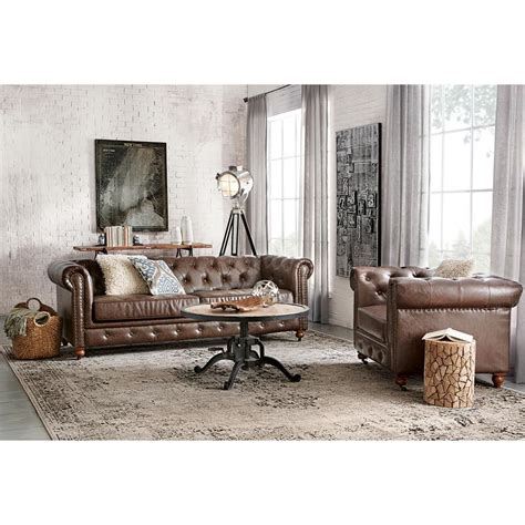 We purchased the gordon tufted sofa in brown 'bonded' leather a few years ago. Home Decorators Collection Gordon Brown Leather Sofa ...