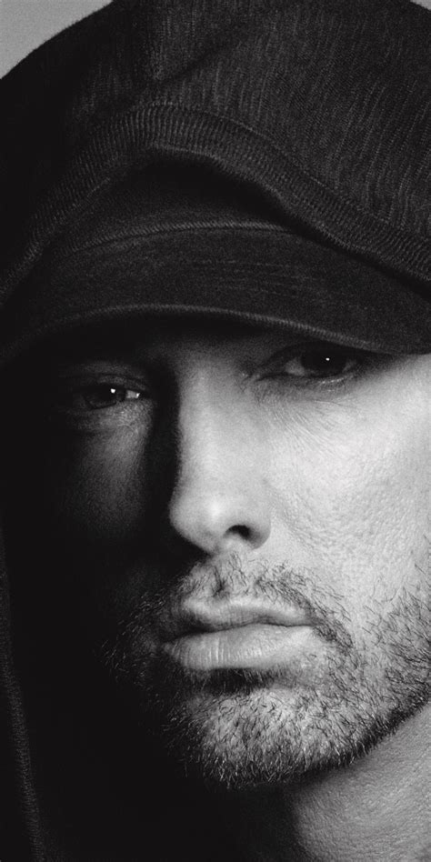Download 1080x2160 Wallpaper Bw Hood Eminem Rapper Honor 7x Honor