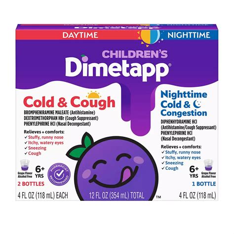 Dimetapp Childrens Cold And Cough Day And Night And Congestion Night 3 Pk