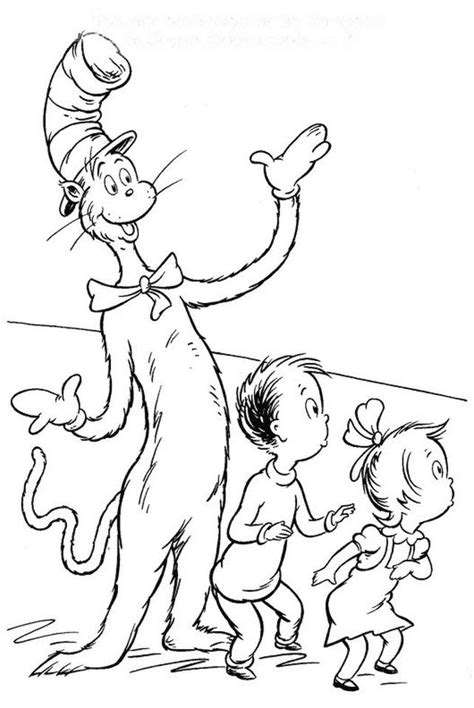 Get This Cat In The Hat Coloring Pages Dr Seuss Printable For Kids 336x