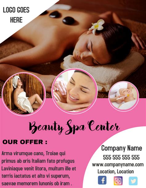 Beauty Spa Center Flyer Template Postermywall