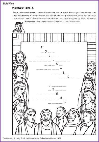 Jesus Disciples Names Fill In The Blanks Lots More Printables On