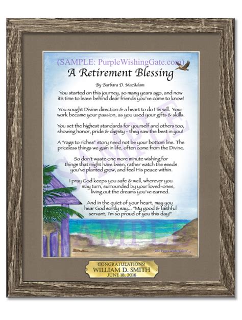 8x10 Retirement Blessing In Birchwood Frame Releasewire Mediawire