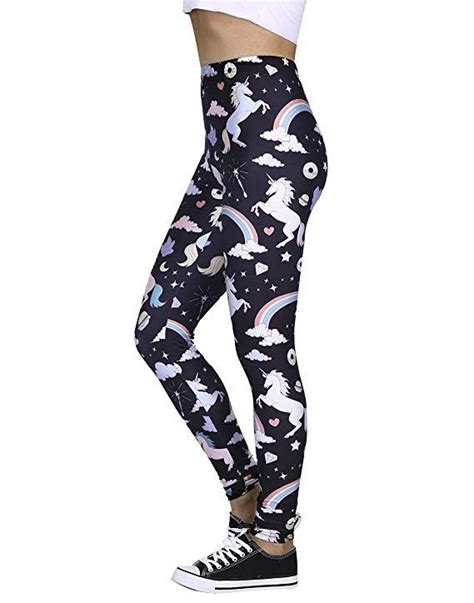 women s leggings graphic print tights fun digital design holiday elastic pants unicorn leggings