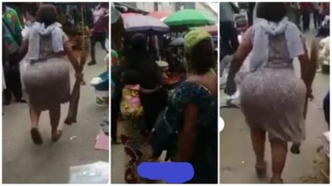 Bootylicious Lady Causes Huge Traffic In A Market With Her Big Backside