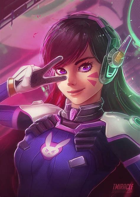 Dva From Overwatch Striking A Pose Like As She Does In Game