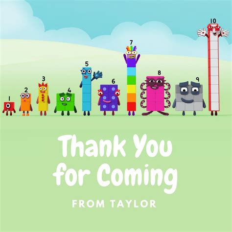 Numberblocks Thank You Card Etsy Norway