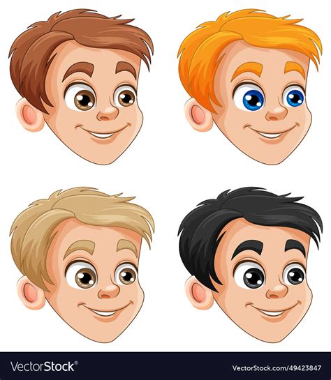 Cheerful Boy Head Royalty Free Vector Image Vectorstock