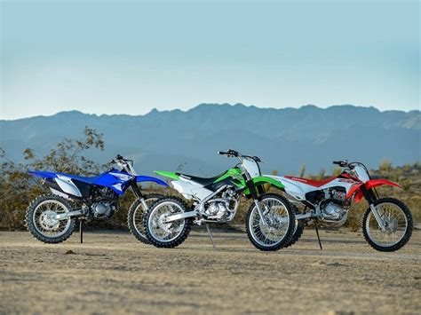 Both are nippy bikes with an impressive engine size. Kawasaki KLX140G vs. Honda CRF230F vs. Yamaha TTR230 ...
