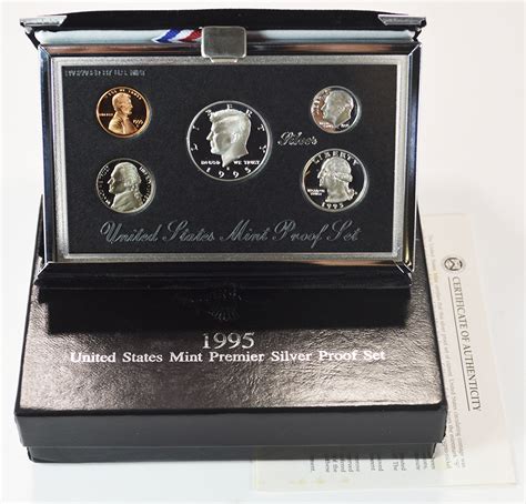 Rare 1995 Us Premier Silver Proof Set In Mint Packaging With Coa