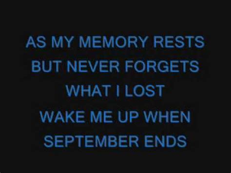 And then i would write a song about it. Green Day-Wake Me Up When September Ends lyrics - YouTube